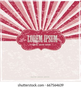 Vintage Abstract Sunburst Background Design.