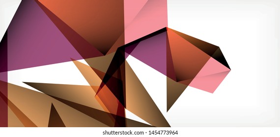 Vintage abstract template with triangle mosaic composition vecton white background. Simple design background. Modern flat design. Color abstract background. Beautiful vector pattern.