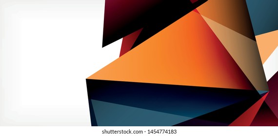 Vintage abstract template with triangle mosaic composition vecton white background. Simple design background. Modern flat design. Color abstract background. Beautiful vector pattern.
