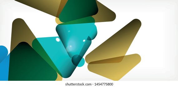 Vintage abstract template with triangle mosaic composition vecton white background. Simple design background. Modern flat design. Color abstract background. Beautiful vector pattern.
