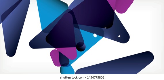 Vintage abstract template with triangle mosaic composition vecton white background. Simple design background. Modern flat design. Color abstract background. Beautiful vector pattern.