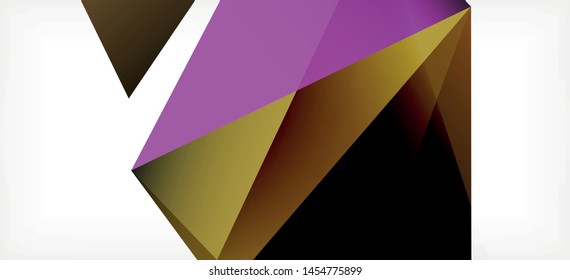 Vintage abstract template with triangle mosaic composition vecton white background. Simple design background. Modern flat design. Color abstract background. Beautiful vector pattern.