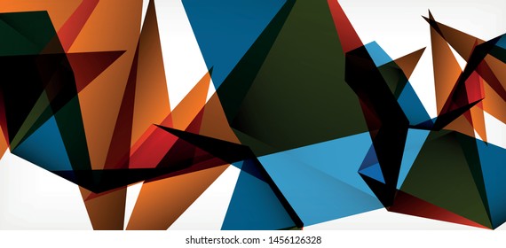 Vintage abstract template with triangle mosaic composition vecton white background. Simple design background. Modern flat design. Color abstract background. Beautiful vector pattern.