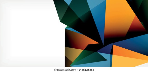 Vintage abstract template with triangle mosaic composition vecton white background. Simple design background. Modern flat design. Color abstract background. Beautiful vector pattern.