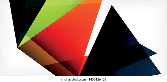 Vintage abstract template with triangle mosaic composition vecton white background. Simple design background. Modern flat design. Color abstract background. Beautiful vector pattern.
