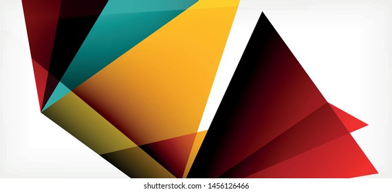 Vintage abstract template with triangle mosaic composition vecton white background. Simple design background. Modern flat design. Color abstract background. Beautiful vector pattern.