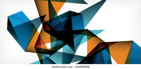Vintage abstrakte Vorlage mit Dreieck Mosaik Komposition Vecton weißer Hintergrund. Einfaches Design-Hintergrund. Modernes Flachdesign. Abstrakter Farbhintergrund. Schönes Vektormuster.