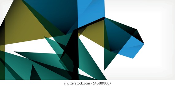 Vintage abstract template with triangle mosaic composition vecton white background. Simple design background. Modern flat design. Color abstract background. Beautiful vector pattern.
