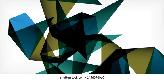 Vintage abstract template with triangle mosaic composition vecton white background. Simple design background. Modern flat design. Color abstract background. Beautiful vector pattern.