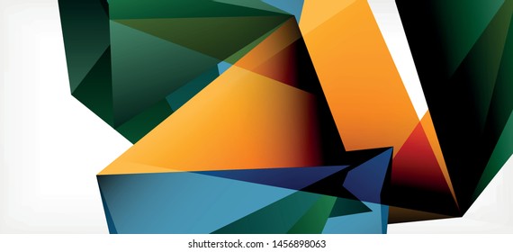 Vintage abstract template with triangle mosaic composition vecton white background. Simple design background. Modern flat design. Color abstract background. Beautiful vector pattern.