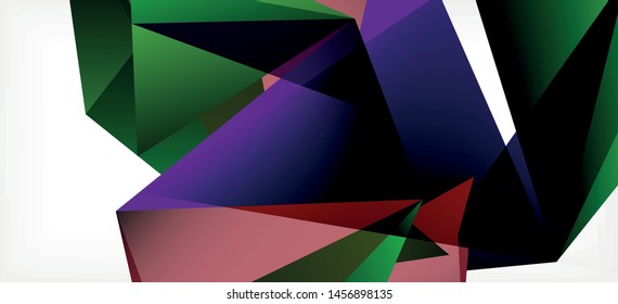 Vintage abstract template with triangle mosaic composition vecton white background. Simple design background. Modern flat design. Color abstract background. Beautiful vector pattern.