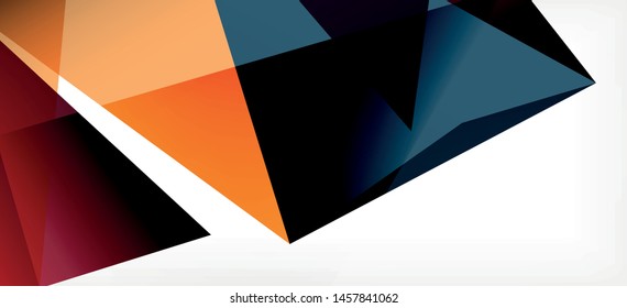 Vintage abstract template with triangle mosaic composition vecton white background. Simple design background. Modern flat design. Color abstract background. Beautiful vector pattern.