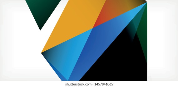 Vintage abstract template with triangle mosaic composition vecton white background. Simple design background. Modern flat design. Color abstract background. Beautiful vector pattern.