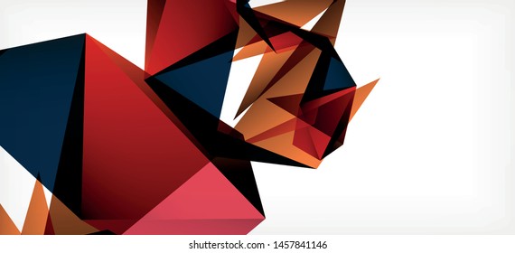 Vintage abstract template with triangle mosaic composition vecton white background. Simple design background. Modern flat design. Color abstract background. Beautiful vector pattern.