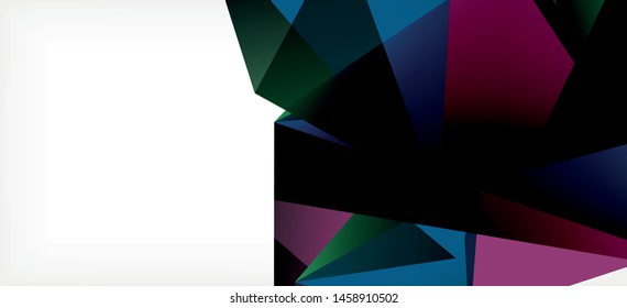 Vintage abstract template with triangle mosaic composition vecton white background. Simple design background. Modern flat design. Color abstract background. Beautiful vector pattern.