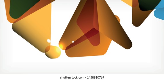 Vintage abstrakte Vorlage mit Dreieck Mosaik Komposition Vecton weißer Hintergrund. Einfaches Design-Hintergrund. Modernes Flachdesign. Abstrakter Farbhintergrund. Schönes Vektormuster.