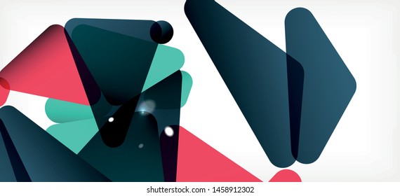 Vintage abstract template with triangle mosaic composition vecton white background. Simple design background. Modern flat design. Color abstract background. Beautiful vector pattern.