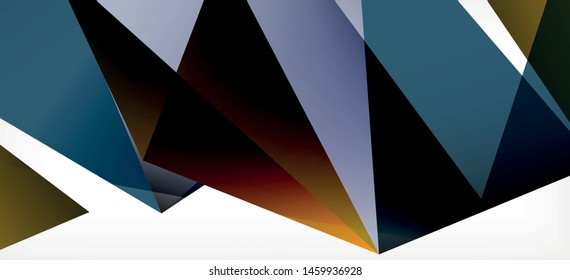 Vintage abstract template with triangle mosaic composition vecton white background. Simple design background. Modern flat design. Color abstract background. Beautiful vector pattern.