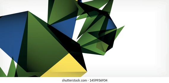 Vintage abstract template with triangle mosaic composition vecton white background. Simple design background. Modern flat design. Color abstract background. Beautiful vector pattern.