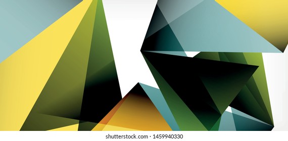 Vintage abstrakte Vorlage mit Dreieck Mosaik Komposition Vecton weißer Hintergrund. Einfaches Design-Hintergrund. Modernes Flachdesign. Abstrakter Farbhintergrund. Schönes Vektormuster.