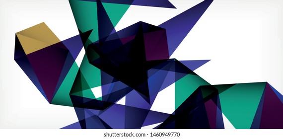 Vintage abstract template with triangle mosaic composition vecton white background. Simple design background. Modern flat design. Color abstract background. Beautiful vector pattern.