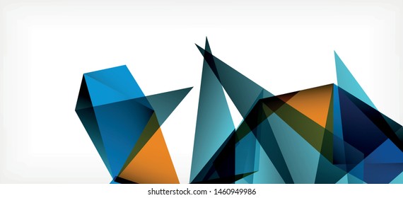 Vintage abstrakte Vorlage mit Dreieck Mosaik Komposition Vecton weißer Hintergrund. Einfaches Design-Hintergrund. Modernes Flachdesign. Abstrakter Farbhintergrund. Schönes Vektormuster.