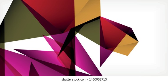 Vintage abstract template with triangle mosaic composition vecton white background. Simple design background. Modern flat design. Color abstract background. Beautiful vector pattern.