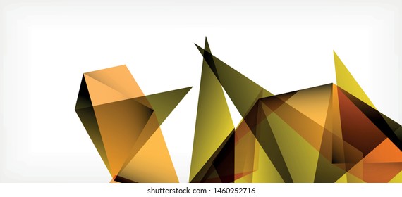 Vintage abstract template with triangle mosaic composition vector white background. Simple design background. Modern flat design. Color abstract background. Beautiful vector pattern.