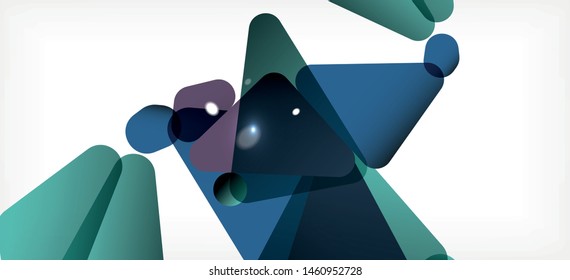Vintage abstract template with triangle mosaic composition vector white background. Simple design background. Modern flat design. Color abstract background. Beautiful vector pattern.