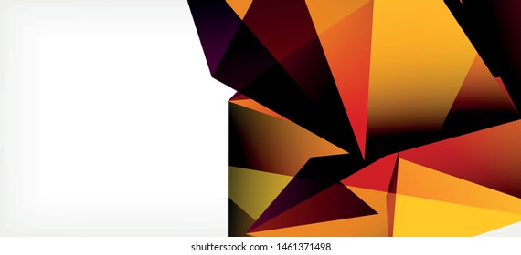 Vintage abstract template with triangle mosaic composition vecton white background. Simple design background. Modern flat design. Color abstract background. Beautiful vector pattern.