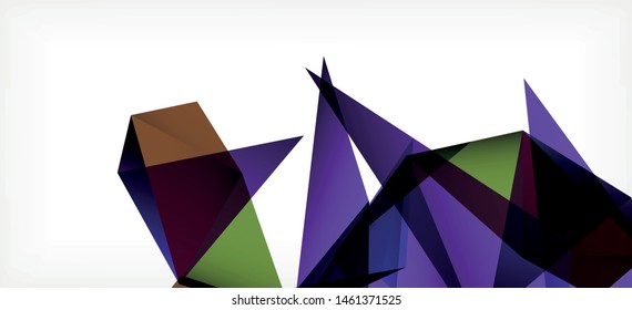 Plantilla abstracta vintage con fondo blanco de composición de mosaico triangular. Fondo de diseño simple. Diseño moderno y plano. Color del fondo abstracto. Hermoso patrón vectorial.