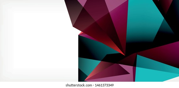 Vintage abstract template with triangle mosaic composition vecton white background. Simple design background. Modern flat design. Color abstract background. Beautiful vector pattern.