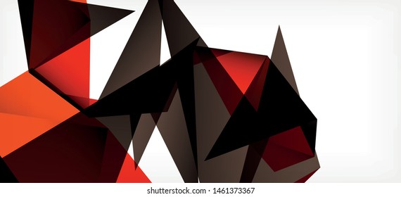 Vintage abstract template with triangle mosaic composition vecton white background. Simple design background. Modern flat design. Color abstract background. Beautiful vector pattern.