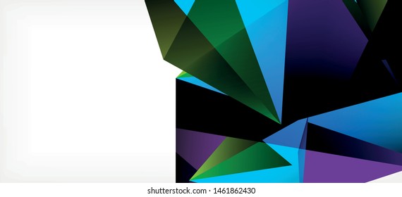 Vintage abstract template with triangle mosaic composition vecton white background. Simple design background. Modern flat design. Color abstract background. Beautiful vector pattern.