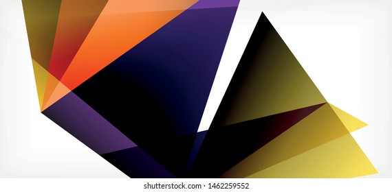 Vintage abstract template with triangle mosaic composition vecton white background. Simple design background. Modern flat design. Color abstract background. Beautiful vector pattern.