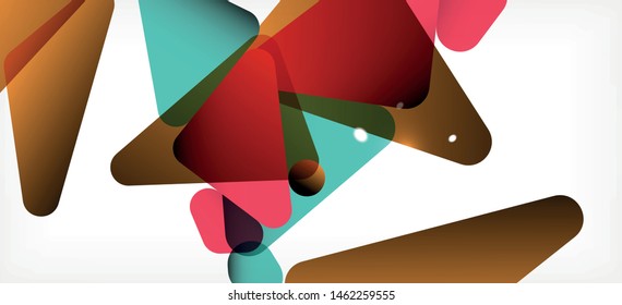 Vintage abstract template with triangle mosaic composition vecton white background. Simple design background. Modern flat design. Color abstract background. Beautiful vector pattern.