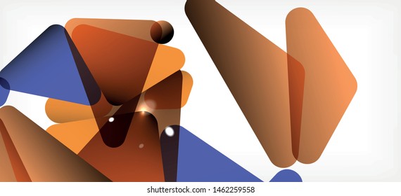 Vintage abstract template with triangle mosaic composition vecton white background. Simple design background. Modern flat design. Color abstract background. Beautiful vector pattern.