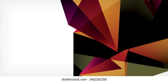 Vintage abstract template with triangle mosaic composition vecton white background. Simple design background. Modern flat design. Color abstract background. Beautiful vector pattern.