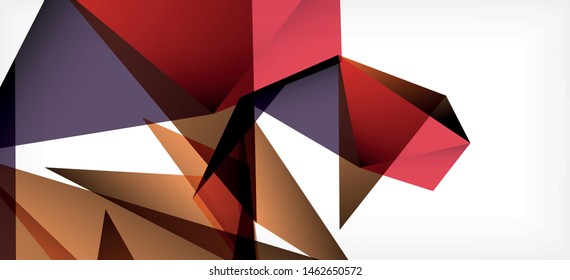 Vintage abstract template with triangle mosaic composition vecton white background. Simple design background. Modern flat design. Color abstract background. Beautiful vector pattern.