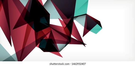 Vintage abstract template with triangle mosaic composition vecton white background. Simple design background. Modern flat design. Color abstract background. Beautiful vector pattern.