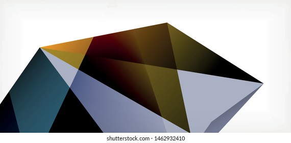 Vintage abstract template with triangle mosaic composition vecton white background. Simple design background. Modern flat design. Color abstract background. Beautiful vector pattern.