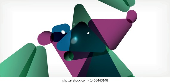 Vintage abstract template with triangle mosaic composition vecton white background. Simple design background. Modern flat design. Color abstract background. Beautiful vector pattern.