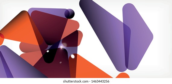 Vintage abstract template with triangle mosaic composition vecton white background. Simple design background. Modern flat design. Color abstract background. Beautiful vector pattern.