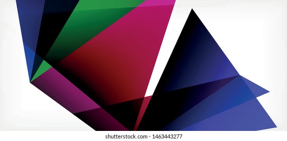 Vintage abstract template with triangle mosaic composition vecton white background. Simple design background. Modern flat design. Color abstract background. Beautiful vector pattern.