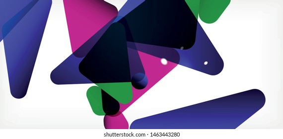 Plantilla abstracta vintage con fondo blanco de composición de mosaico triangular. Fondo de diseño simple. Diseño moderno y plano. Color del fondo abstracto. Hermoso patrón vectorial.