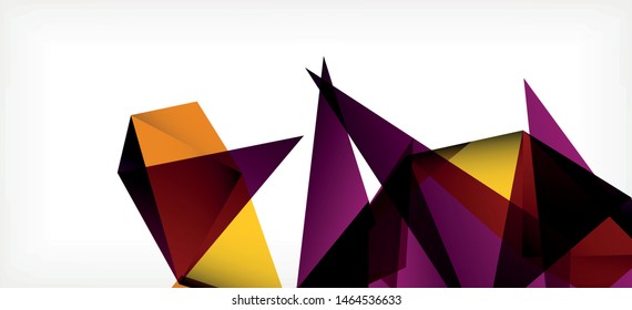 Vintage abstract template with triangle mosaic composition vecton white background. Simple design background. Modern flat design. Color abstract background. Beautiful vector pattern.