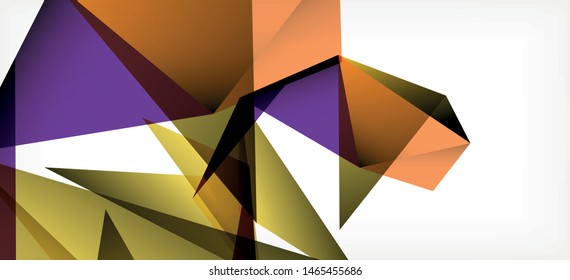 Vintage abstract template with triangle mosaic composition vecton white background. Simple design background. Modern flat design. Color abstract background. Beautiful vector pattern.