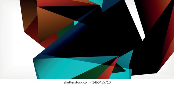 Vintage abstract template with triangle mosaic composition vecton white background. Simple design background. Modern flat design. Color abstract background. Beautiful vector pattern.