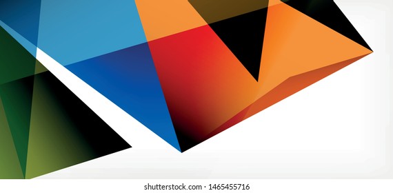 Vintage abstract template with triangle mosaic composition vecton white background. Simple design background. Modern flat design. Color abstract background. Beautiful vector pattern.