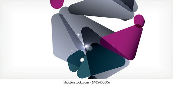 Vintage abstract template with triangle mosaic composition vecton white background. Simple design background. Modern flat design. Color abstract background. Beautiful vector pattern.